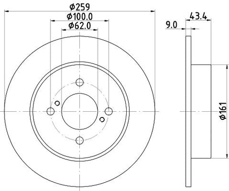Suzuki Swift IV Brake Disc, Hella OEM, OEM 5561171L00 - View 4