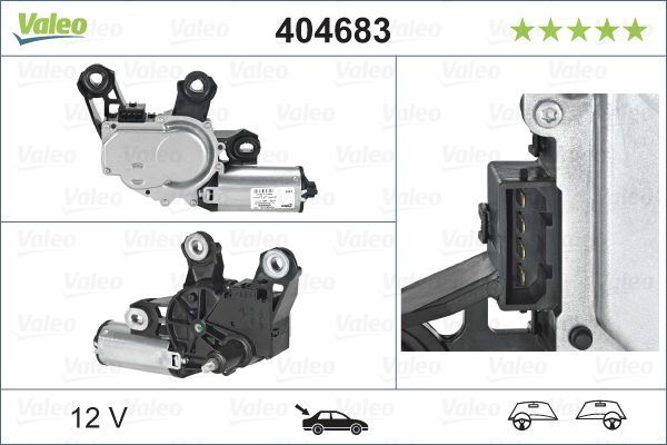 Skoda Octavia Rear Wiper Motor, Valeo OEM, OEM 1U9955711, MPN 404683