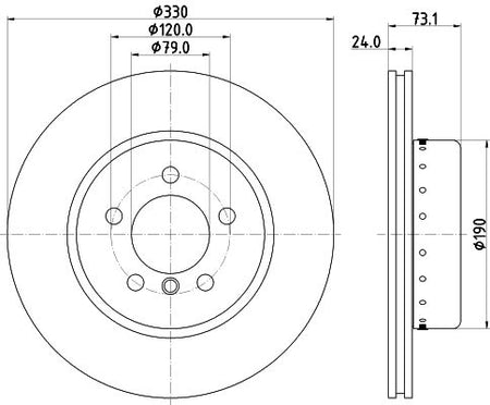 BMW Z4 Roadster Brake Disc, Hella OEM, OEM 34116782601 - View 3
