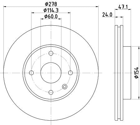 Chevrolet Epica Brake Disc, Hella OEM, OEM 5531186Z00 - View 2