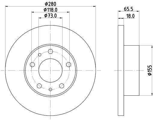 Hella Brake Disc for Peugeot & FIAT, OEM quality, OEM 1300500080 - View 4
