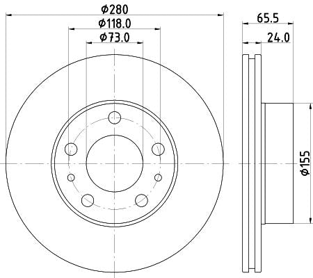 FIAT Ducato Bus Brake Disc, Hella OEM, OEM 1300501080 - View 4