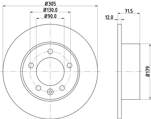 Hella Brake Disc for Nissan & OPEL, OEM quality, OEM 432000367R, MPN 8DD 355 117-131
