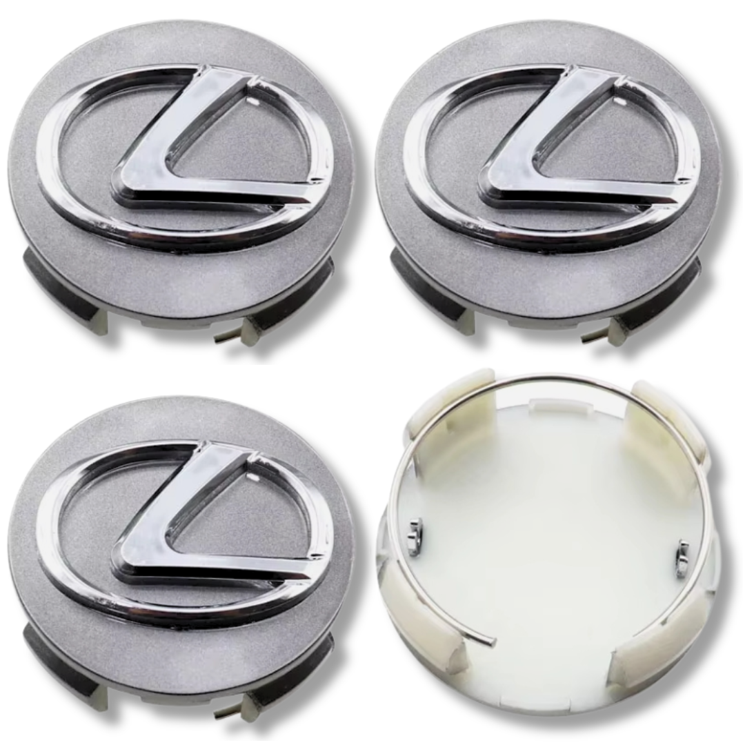Lexus 62mm Grey 3D plastic Centre Caps Set, set of 4, OEM 42603-30590