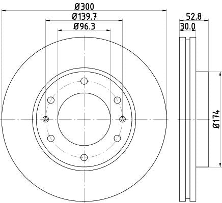 Hella Brake Disc for Hyundai & Dodge, OEM quality, OEM 517124H000 - View 2