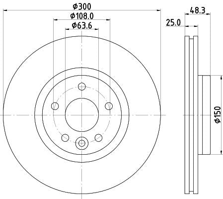Volvo V40 Hatchback Brake Disc, Hella OEM, OEM 31341643 - View 4