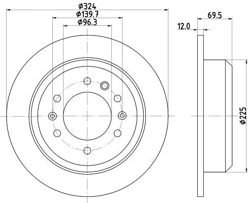 Hella Brake Disc for KIA, OEM quality, OEM 584114D000, MPN 8DD 355 114-041