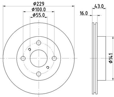 Toyota Starlet Brake Disc, Hella OEM, OEM 4351210160 - View 3