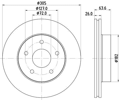 JEEP Grand Cherokee II Brake Disc, Hella OEM, OEM 52098672 - View 3