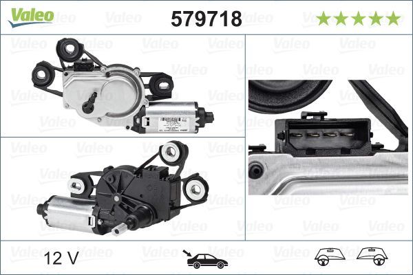Seat Exeo Rear Wiper Motor, Valeo OEM, OEM 3R9955711, MPN 579718