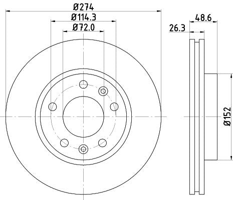 KIA Carnival II Brake Disc, Hella OEM, OEM 0K55A33251 - View 3