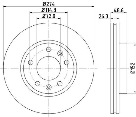 KIA Carnival II Brake Disc, Hella OEM, OEM 0K55A33251 - View 3