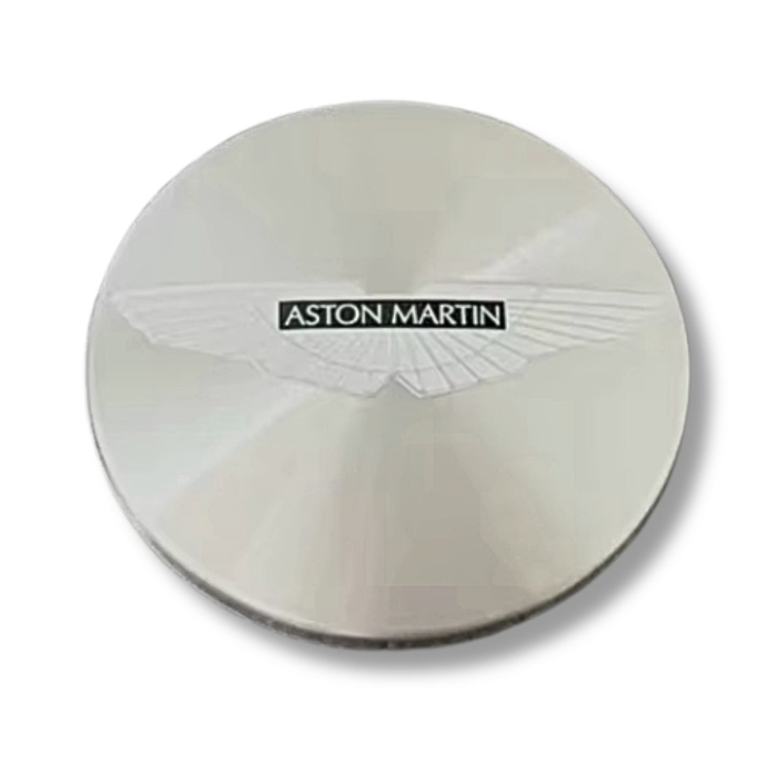 Aston Martin 68.5mm Silver plastic Centre Caps Set, single, OEM 6G33-1A096-AA