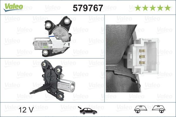 Valeo Rear Wiper Motor for Vauxhall, Peugeot & more, OEM quality, OEM 6405LP, MPN 579767