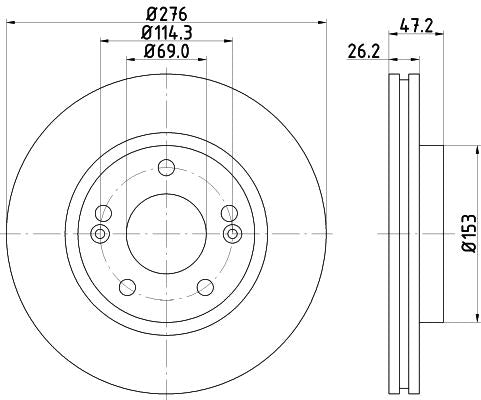 Hella Brake Disc for Hyundai, OEM quality, OEM 5171226000 - View 3