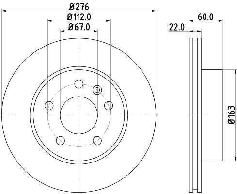 Hella Brake Disc for Mercedes-Benz, OEM quality, OEM 6384210112 - View 3