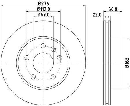 Hella Brake Disc for Mercedes-Benz, OEM quality, OEM 6384210112 - View 3