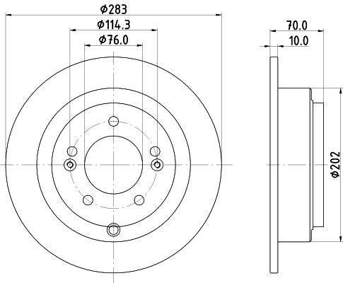KIA Opirus Brake Disc, Hella OEM, OEM 584113F000 - View 2