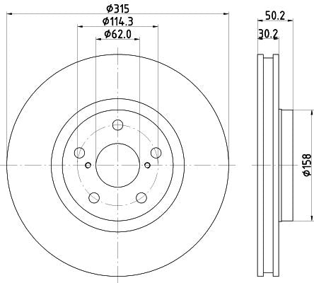 Lexus Ls Brake Disc, Hella OEM, OEM 4351250190 - View 4
