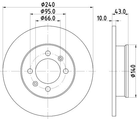 Hella Brake Disc for MG, OEM quality, OEM GBD90842, MPN 8DD 355 113-361