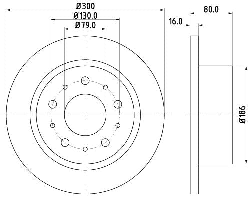 Hella Brake Disc for FIAT, Citroen & more, OEM quality, OEM 1607880680 - View 3