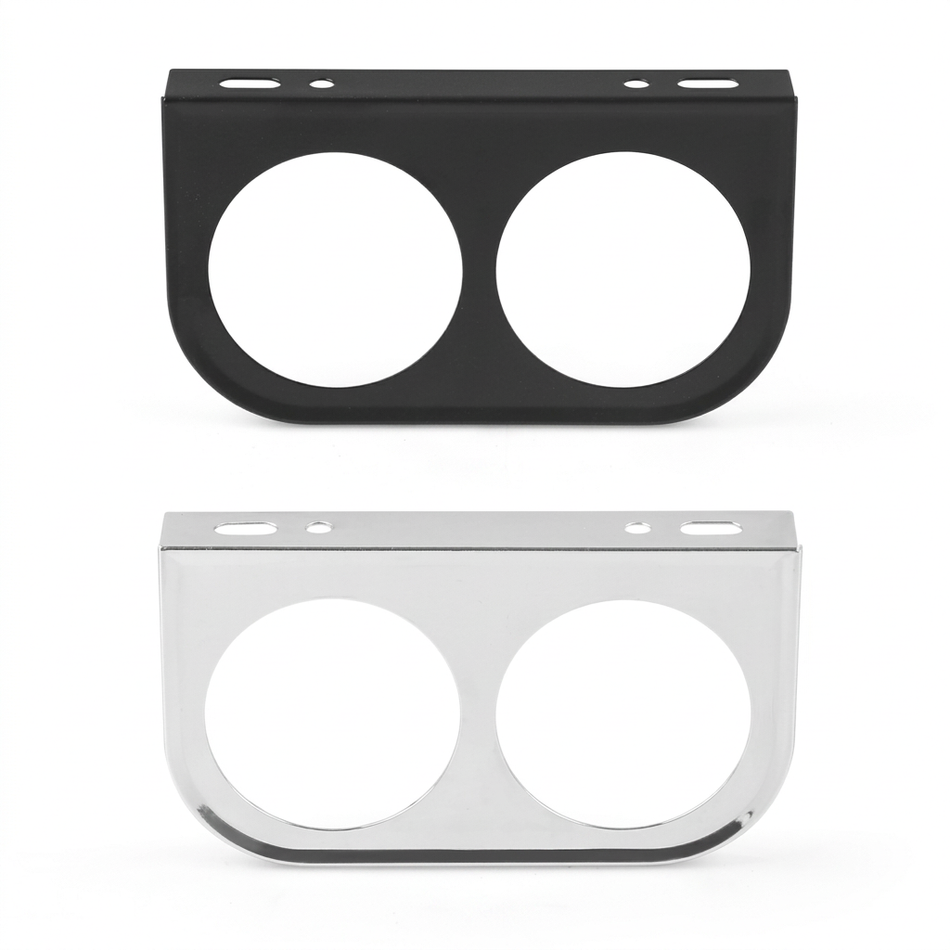 Black and silver dual-gauge brackets together