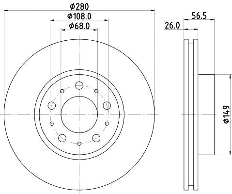 Hella Brake Disc for Volvo, OEM quality, OEM 31262209 - View 2