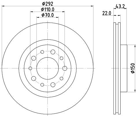 Hella Brake Disc for Alfa Romeo, OEM quality, OEM 46843611 - View 4