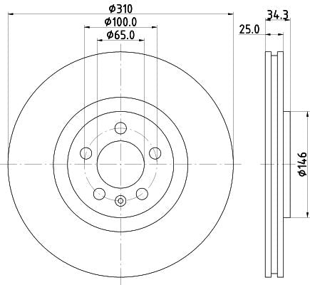 Hella Brake Disc for AUDI & SEAT, OEM quality, OEM 6R0615301B - View 2