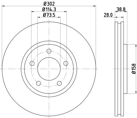 Hella Brake Disc for Chrysler & Dodge, OEM quality, OEM 04683918 - View 4