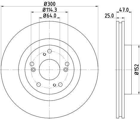 Honda (dongfeng) Honda Brake Disc, Hella OEM, OEM 45251S9AE50 - View 3