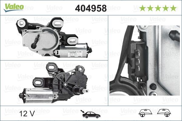 Valeo Rear Wiper Motor for Mercedes-Benz, OEM quality, OEM A6398201008, MPN 404958