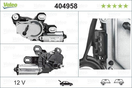 Valeo Rear Wiper Motor for Mercedes-Benz, OEM quality, OEM A6398201008, MPN 404958