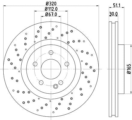 Mercedes-Benz GLA-Class Brake Disc, Hella OEM, OEM 2464212712 - View 3