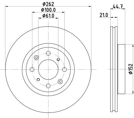 Hella Brake Disc for Honda, OEM quality, OEM 45251TZAJ00, MPN 8DD 355 134-691
