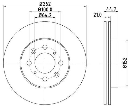 Hella Brake Disc for Honda, MG & more, OEM quality, OEM 45251S06000 - View 3