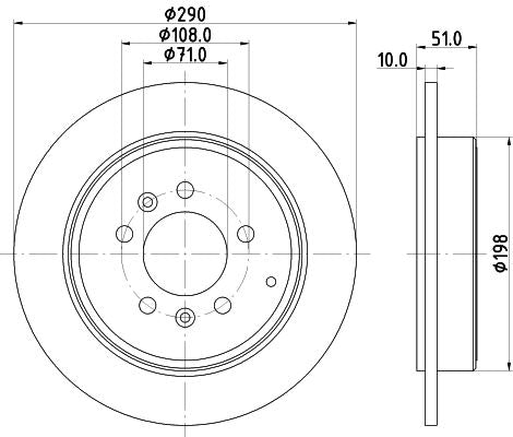 Peugeot 607 Brake Disc, Hella OEM, OEM 4246V7 - View 3