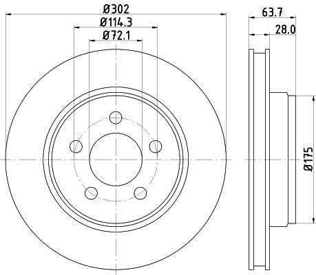 Hella Brake Disc for Dodge, OEM quality, OEM 52109938AB, MPN 8DD 355 119-241