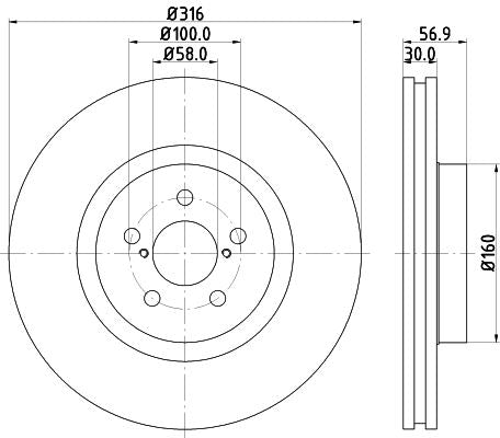 Hella Brake Disc for Subaru, OEM quality, OEM 26300AG000 - View 2