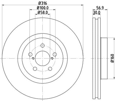Hella Brake Disc for Subaru, OEM quality, OEM 26300AG000 - View 2