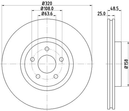 Volvo S40 II Brake Disc, Hella OEM, OEM 1368548 - View 2