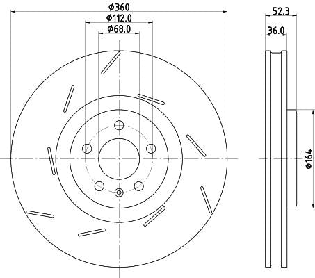 Porsche Macan Brake Disc, Hella OEM, OEM 95B615301E - View 3