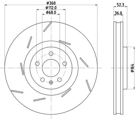 Porsche Macan Brake Disc, Hella OEM, OEM 95B615301E - View 3