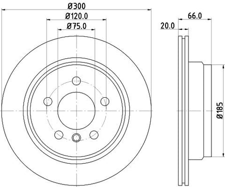 BMW 3 Brake Disc, Hella OEM, OEM 34216792229 - View 2