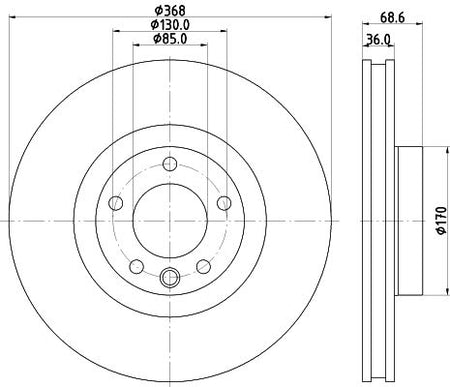 Hella Brake Disc for Volkswagen & Porsche, OEM quality, OEM 7L8615301A - View 3