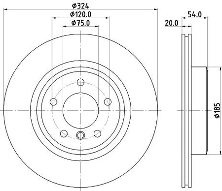 BMW Z4 Roadster Brake Disc, Hella OEM, OEM 34216782607 - View 4