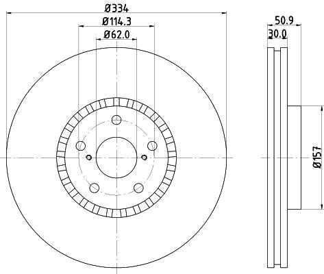 Hella Brake Disc for Lexus, OEM quality, OEM 4351222260 - View 2