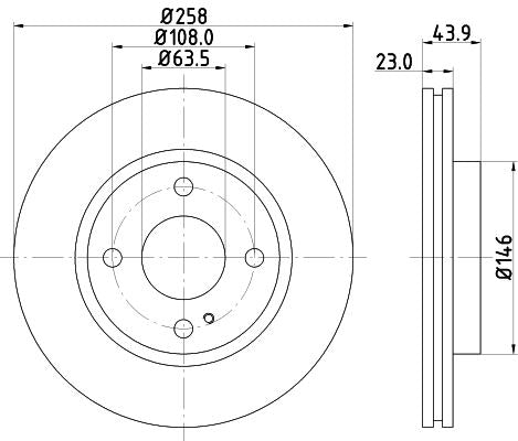 FORD Fiesta VI Van 1.4 Tdci Brake Disc, Hella OEM, OEM 1523795, MPN 8DD 355 115-371