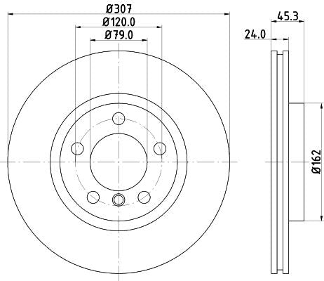 MINI Countryman Brake Disc, Hella OEM, OEM 34119804829 - View 2