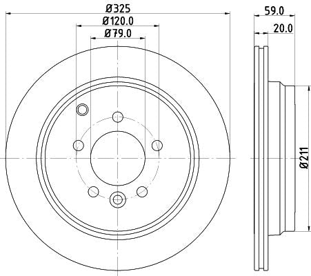 Land Rover Discovery III Brake Disc, Hella OEM, OEM SDB000634 - View 2